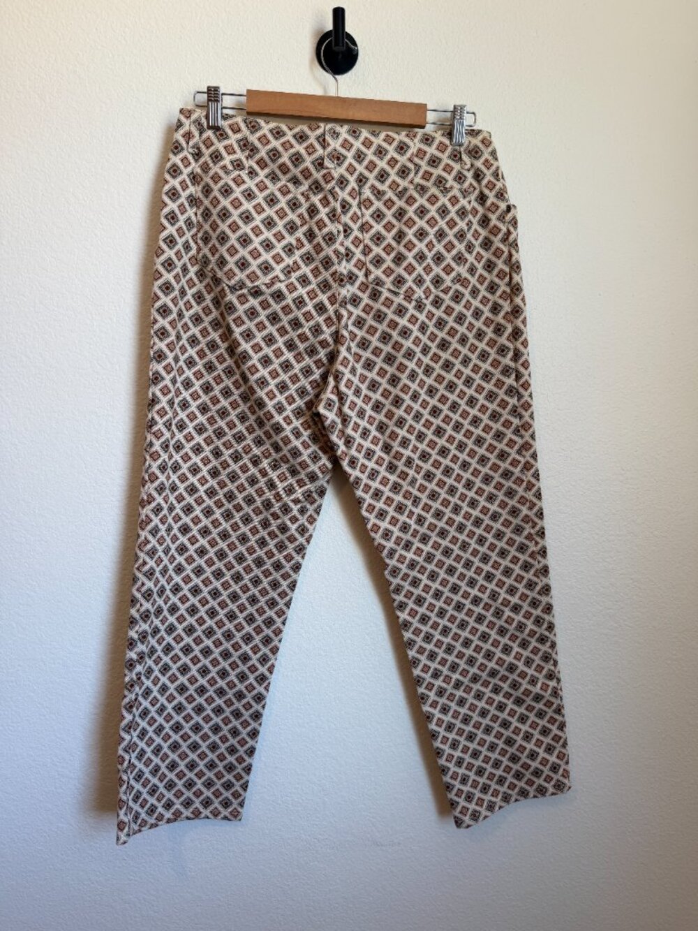 Vintage Boho Western Geometric Jeans Cream Tribal Print Southwestern Petite 14P - Picture 7 of 9